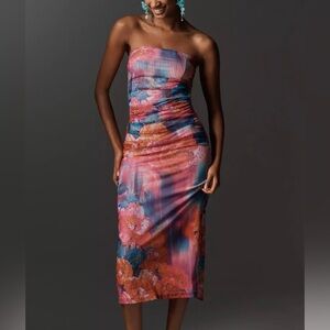 XS NWT Anthropologie Ruched Strapless Dress